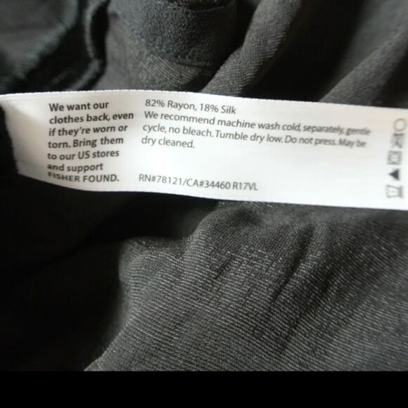 NWT Eileen Fisher Women's Black Silk 3/4 Sleeve‎ Silk Velvet Wrap Dress Size Sm - Picture 8 of 9